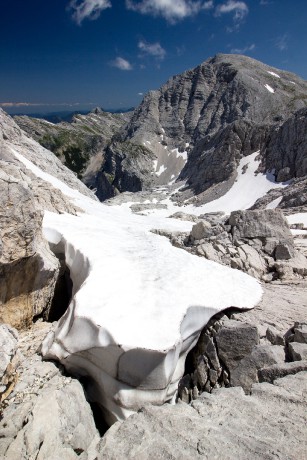 Nejvyšší vrchol Totes Gebirge cestou dolů.