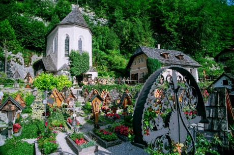 Hřbitov v Hallstattu.
