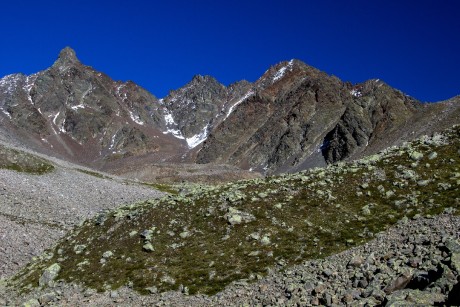 Ampferkogel 3.183 m n. m. s Weißmaurachkogelem - 3.071 m n. m. pohromadě.