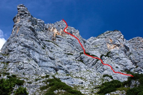 Trasa prostoupení skalní stěny.
