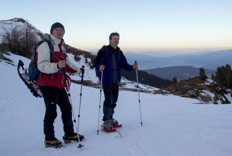 Končí vydařený den i procházka na Zirbitzkogel.