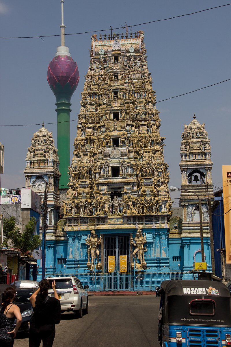 Hindustická Sive Subramaniya Kovil Slave Island v Kolombu.