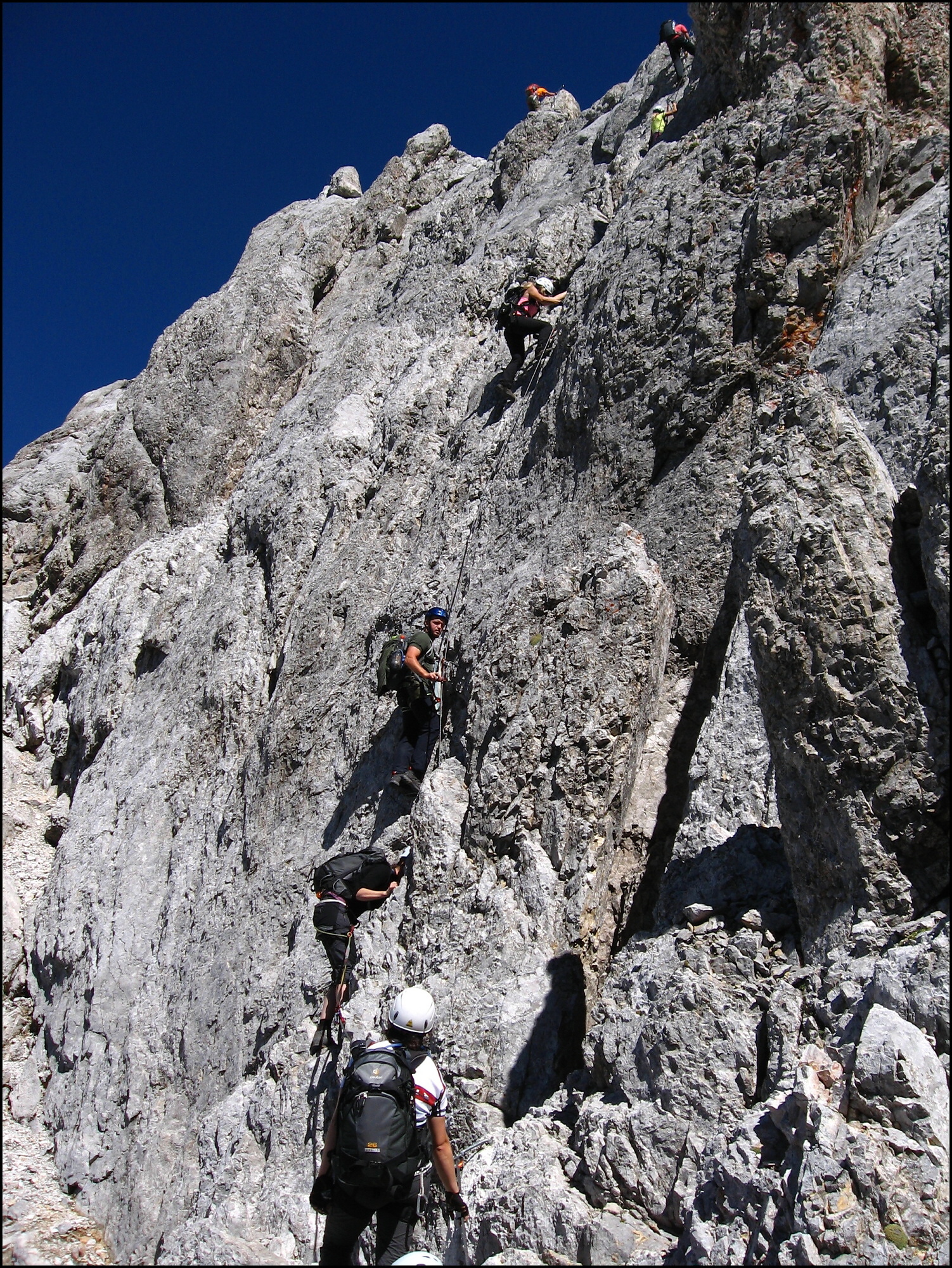 Poslední skalní věž na Hohe Köpf do 2.875 m n. m.